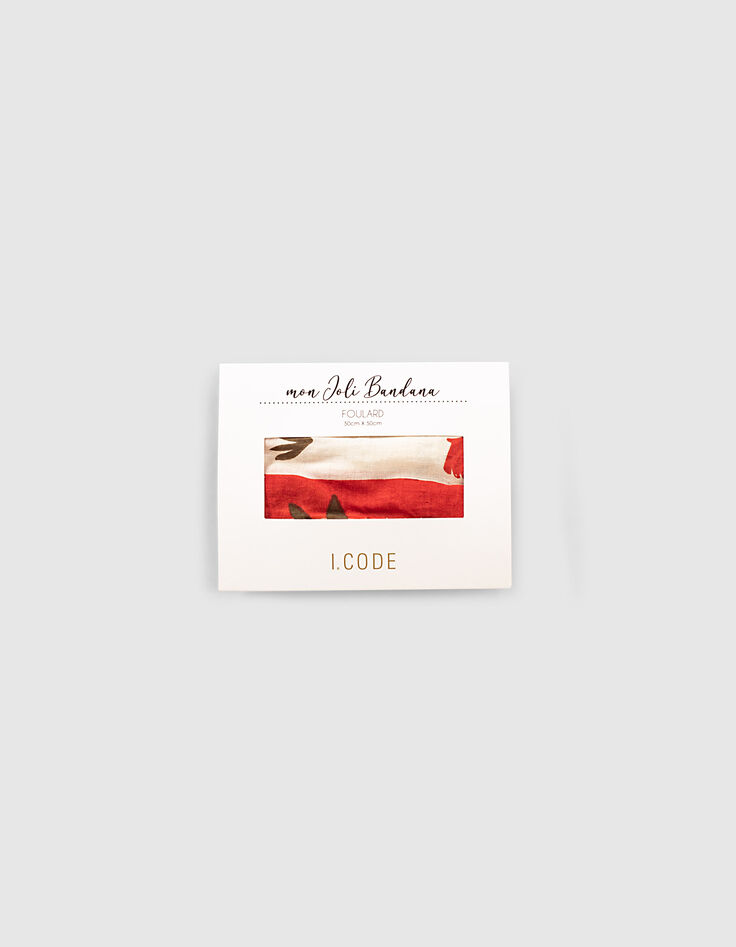 Foulard carré écru à message I.Code-6