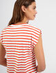 I.Code off-white sailor stripe dress with apricot stripes-5