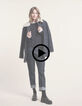 I.Code navy check coat-2