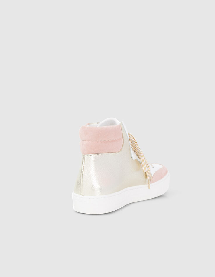 Baskets dorées, blanches et roses en cuir I.Code-4