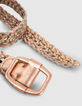 Ceinture cuivrée et dorée en cuir tressé I.Code-3