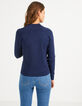 Pull navy bleu tricot à bandes lurex I.Code-3
