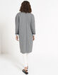 Manteau long noir à carreaux vichy blanc I.Code-2