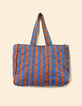El bolso estampado azul rayas bordado mensaje I.Code-3