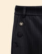 Pantalon de tailleur noir large motif rayures Coraline I.Code-3