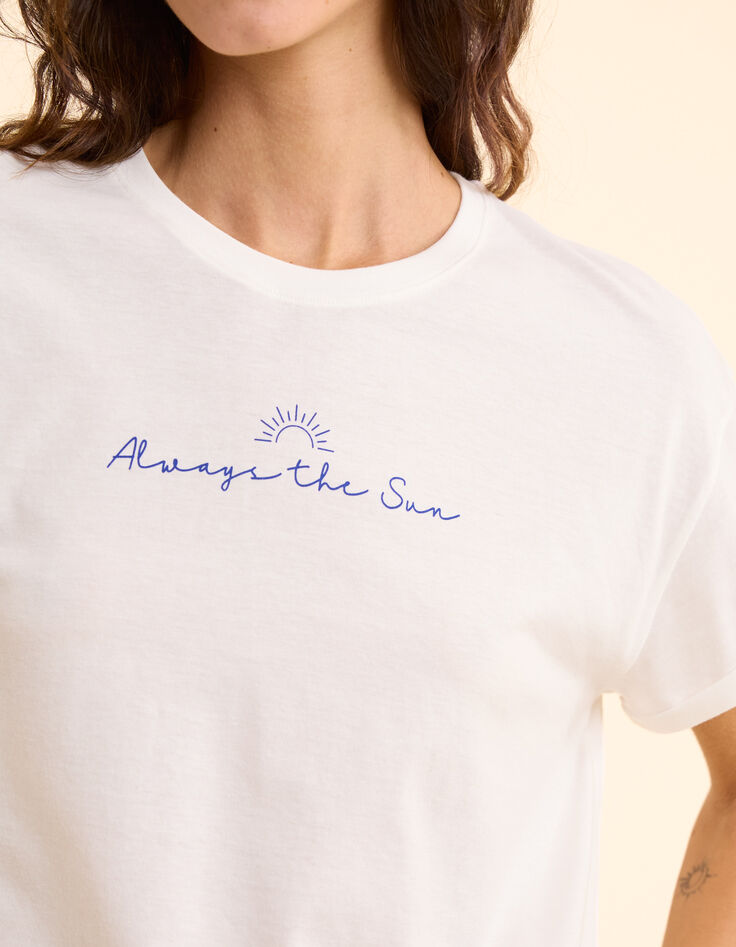 Weißes T-Shirt mit Botschaft I.Code-5