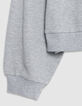 Graues Sweatshirt mit Juwelenausschnitt in &Uuml;bergr&ouml;&szlig;e Damen-8