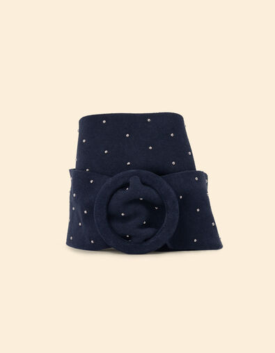 Cintur&oacute;n azul con decoraci&oacute;n de micro tachuelas I.Code