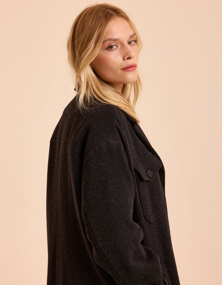 Langer, grauer Überhemd-Mantel I.Code-6