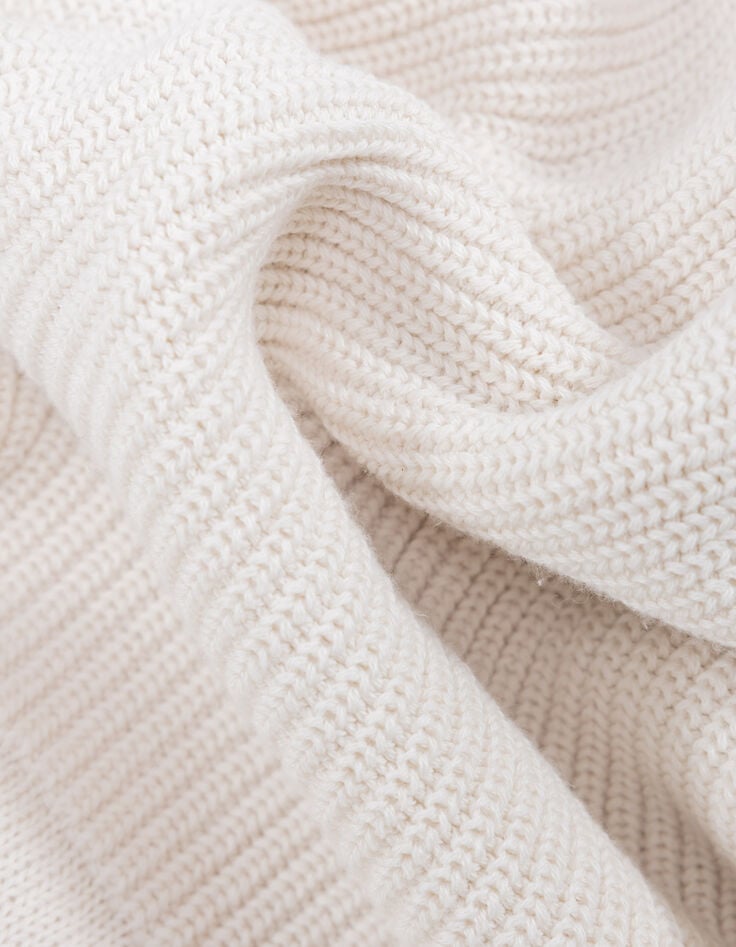 Cremeweißer Strickpulli Lochstrick I.Code-6 Cremeweißer Strickpulli Lochstrick I.Code-6