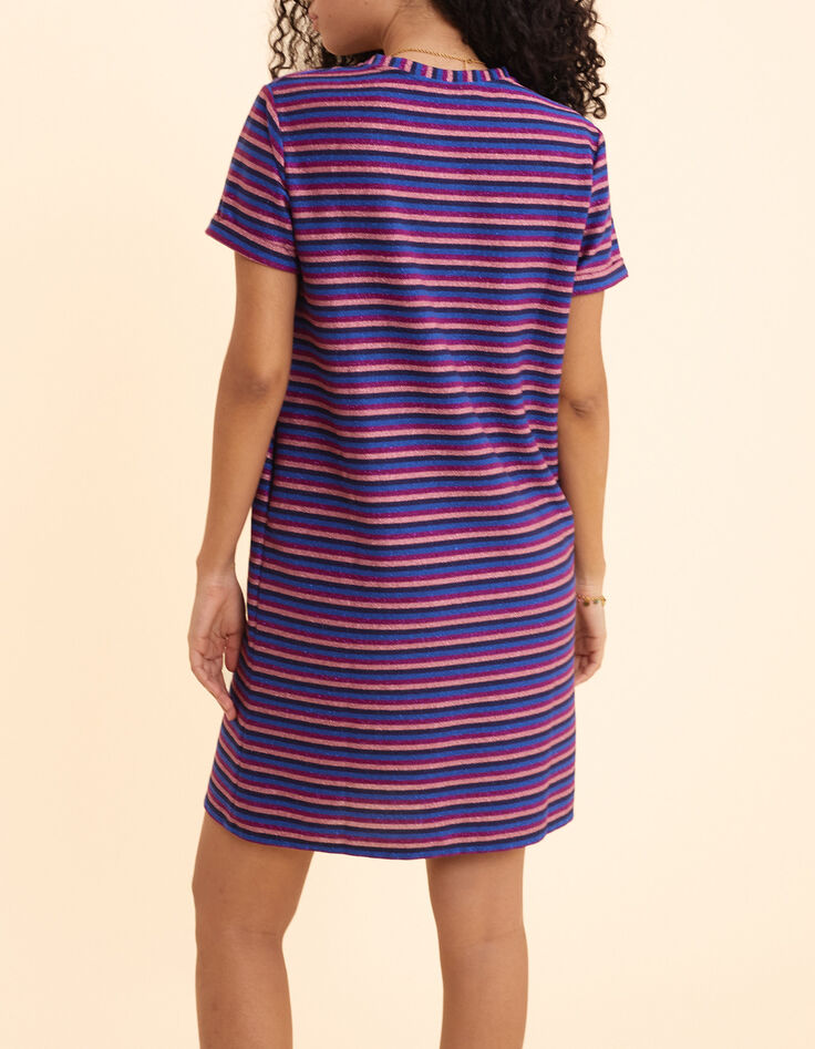 Purple striped lurex multico dress I.Code-3