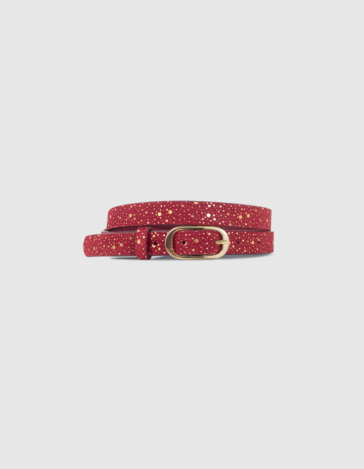 Flash Pink Gürtel aus Veloursleder mit Gold-Muster I.Code-3 Flash Pink Gürtel aus Veloursleder mit Gold-Muster I.Code-3