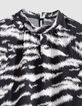 Schwarze Bluse mit Zebramuster f&uuml;r Damen-5