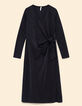 Maxi vestido negro con lazo lateral I.Code-6