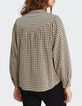 Blouse noire et beige &agrave; motif vichy I.Code -3