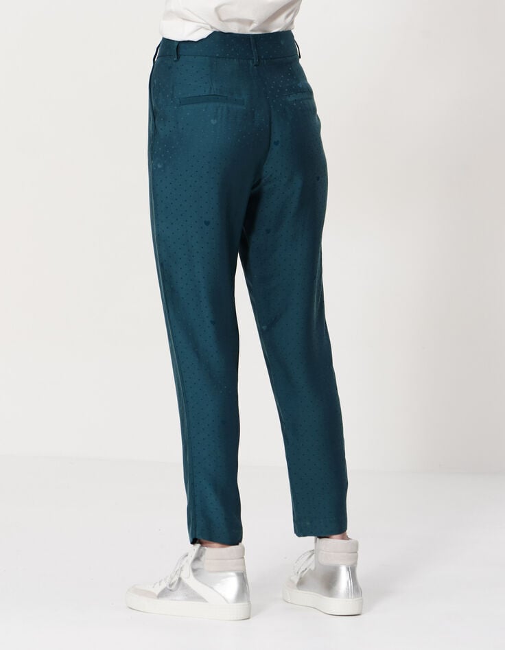 Geklede broek sea green stippen en hartjes I.Code-4