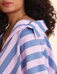 Chemise bleue motif rayures parme I.Code-6