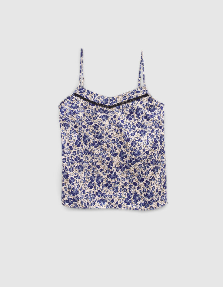 I.Code cobalt XL flower print lingerie-style top-4 I.Code cobalt XL flower print lingerie-style top-4
