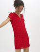 Robe rouge imprimée patins à roulettes I.Code-1