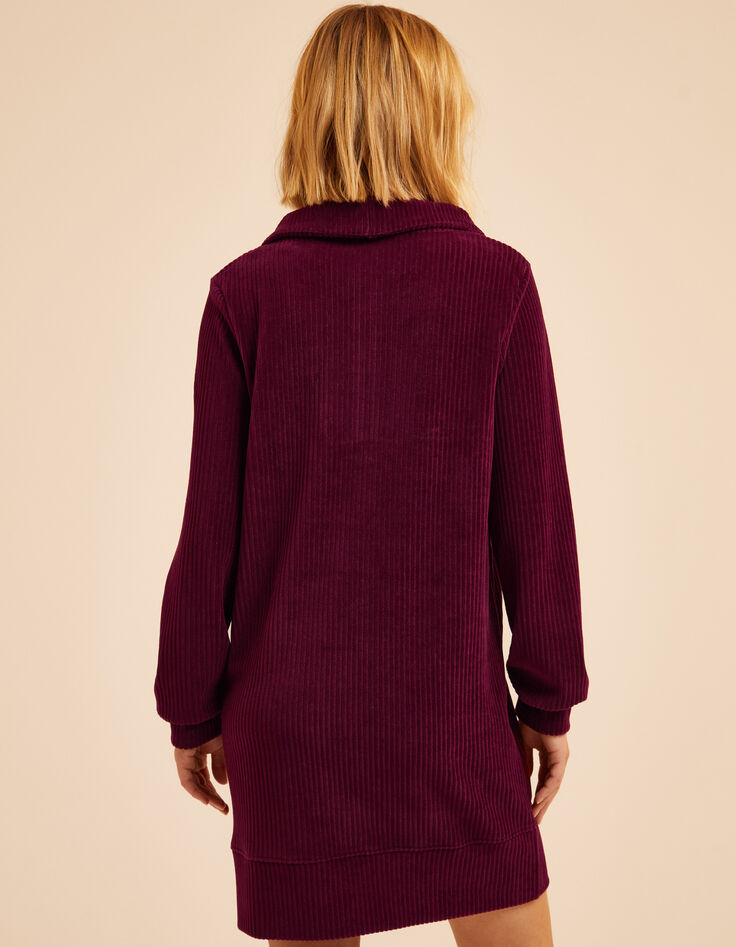 I.Code burgundy corduroy zipped dress-3 I.Code burgundy corduroy zipped dress-3