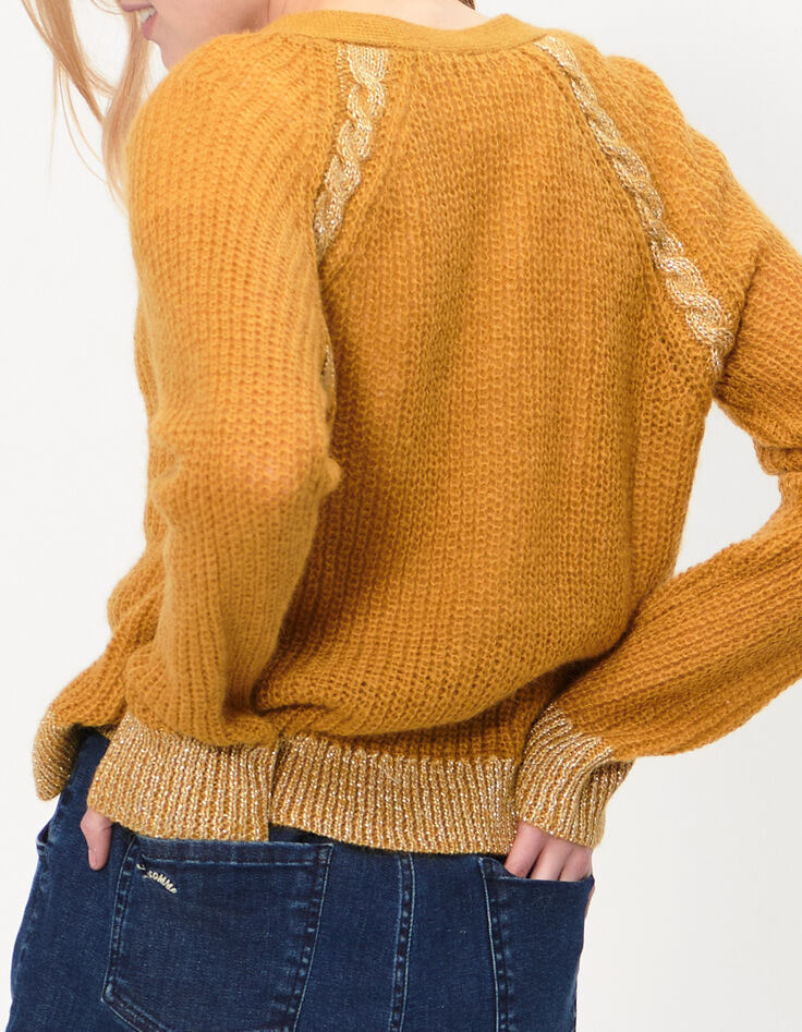 Cardigan mélèze tricot à torsades lurex I.Code-5 Cardigan mélèze tricot à torsades lurex I.Code-5