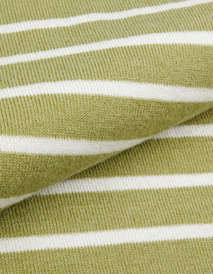 Gr&uuml;n gestreifter &auml;rmelloser Pullover f&uuml;r Frauen-8