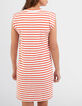 I.Code off-white sailor stripe dress with apricot stripes-3