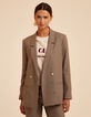 Veste de tailleur beige motif pied-de-puce I.Code-3