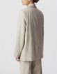 Graue Damenanzugjacke mit Lurex-Streifenmuster-3