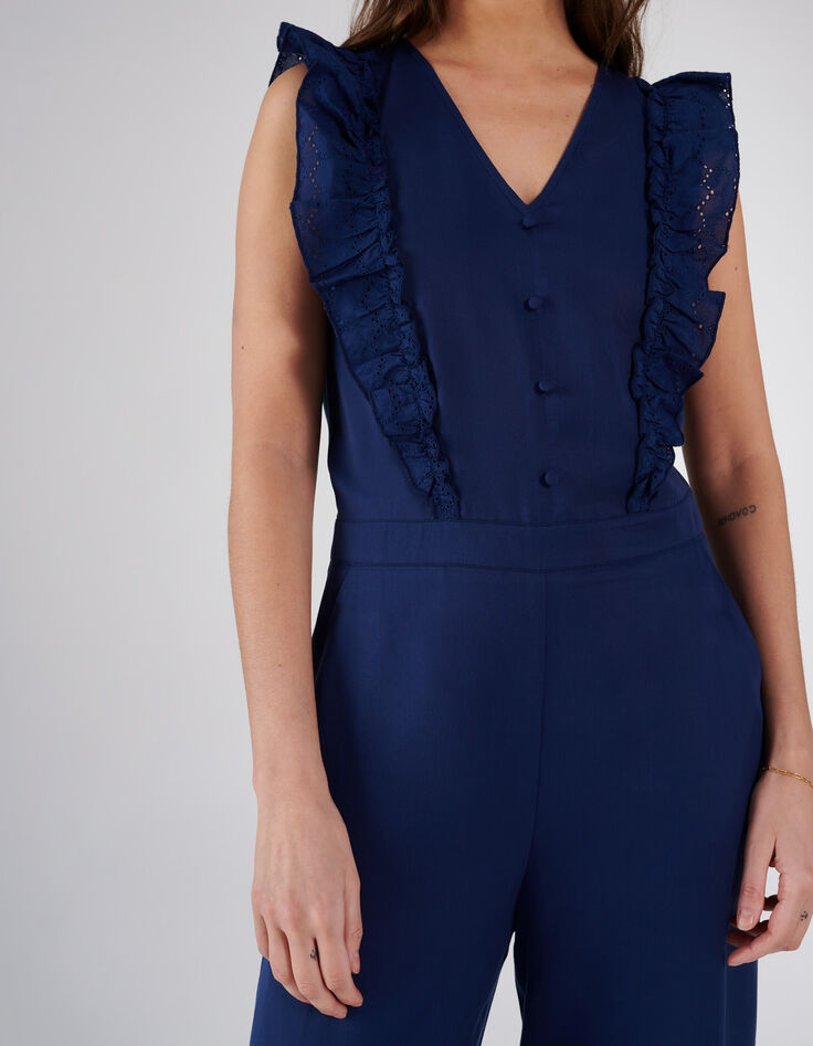 Combinaison indigo volants broderie anglaise I.Code-5