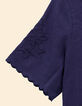 Navy Embroidered Jumpsuit for Women-3