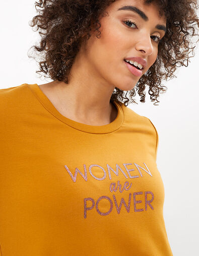 I.Code sunflower sweatshirt with glittery slogan