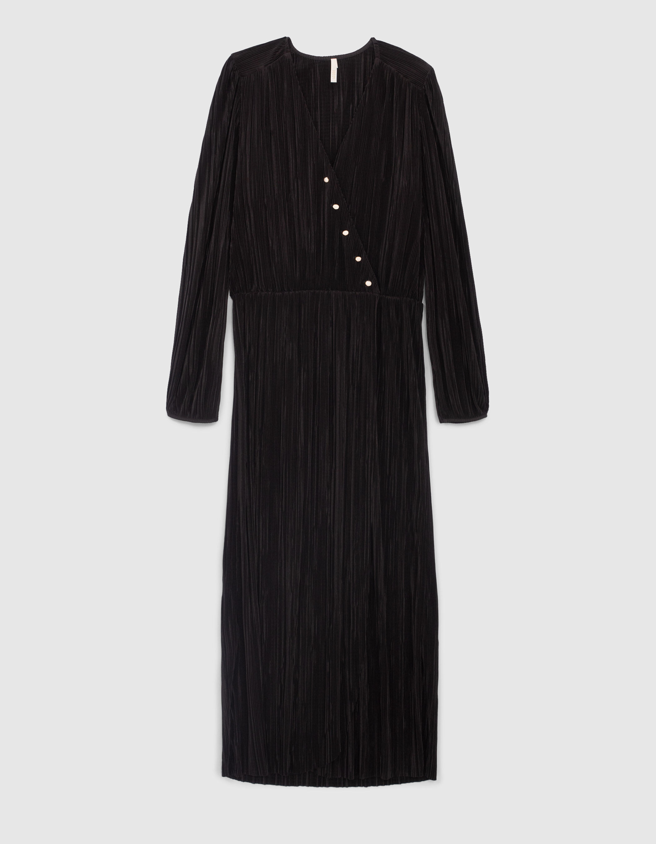Robe longue noire discount plissée