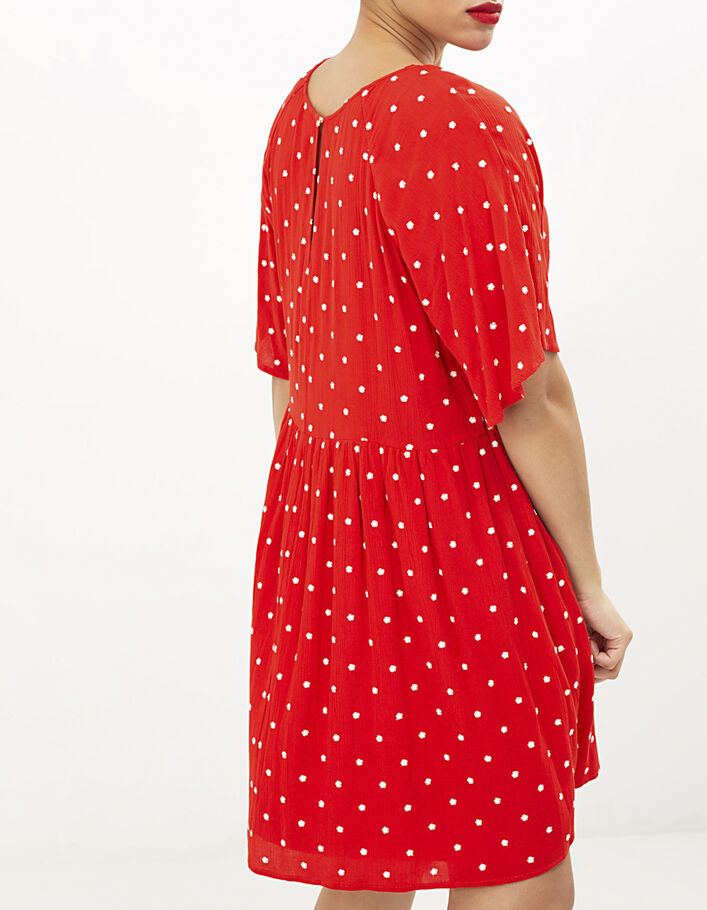 Robe flamme avec broderies blanches I.Code