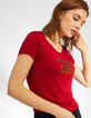 Tee-shirt rouge profond Happy Queen I.Code-5