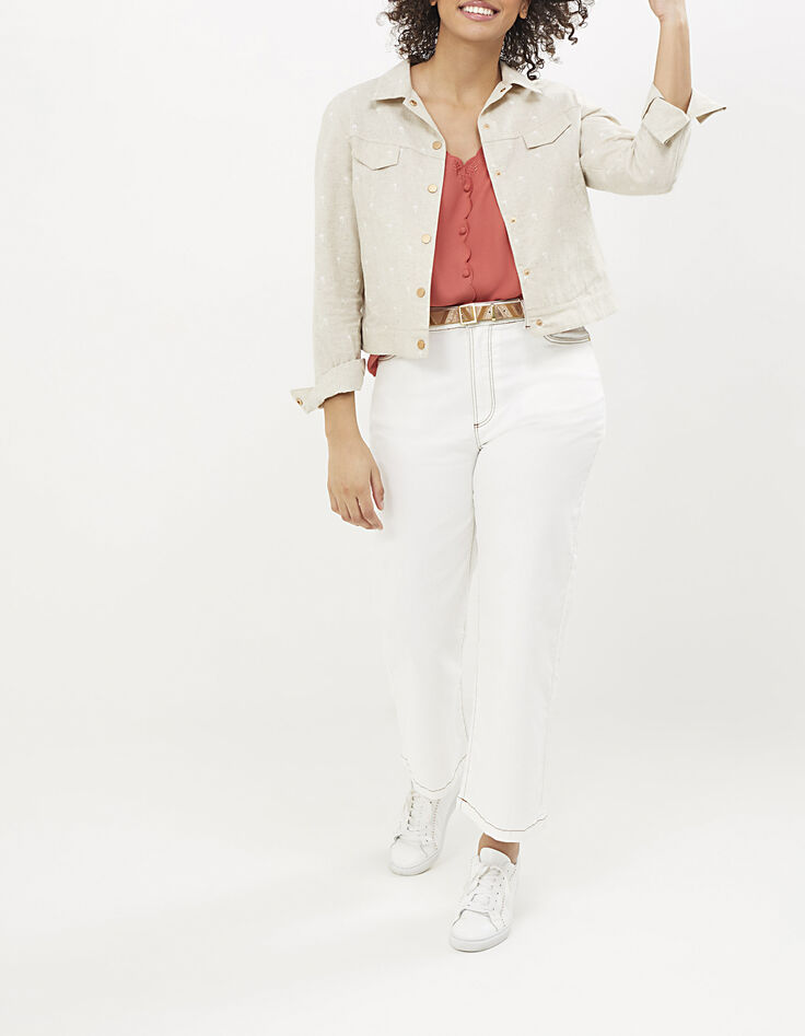Veste écrue imprimé palmiers I.Code-6