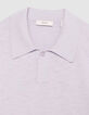 Herren Kurzarm-Poloshirt in fliederfarbenem Flammenstich-6