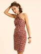 Robe dos-nu rouge imprimé fleuri I.Code-1