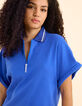 Blaues Kleid Polokragen Reißverschluss I.Code-5