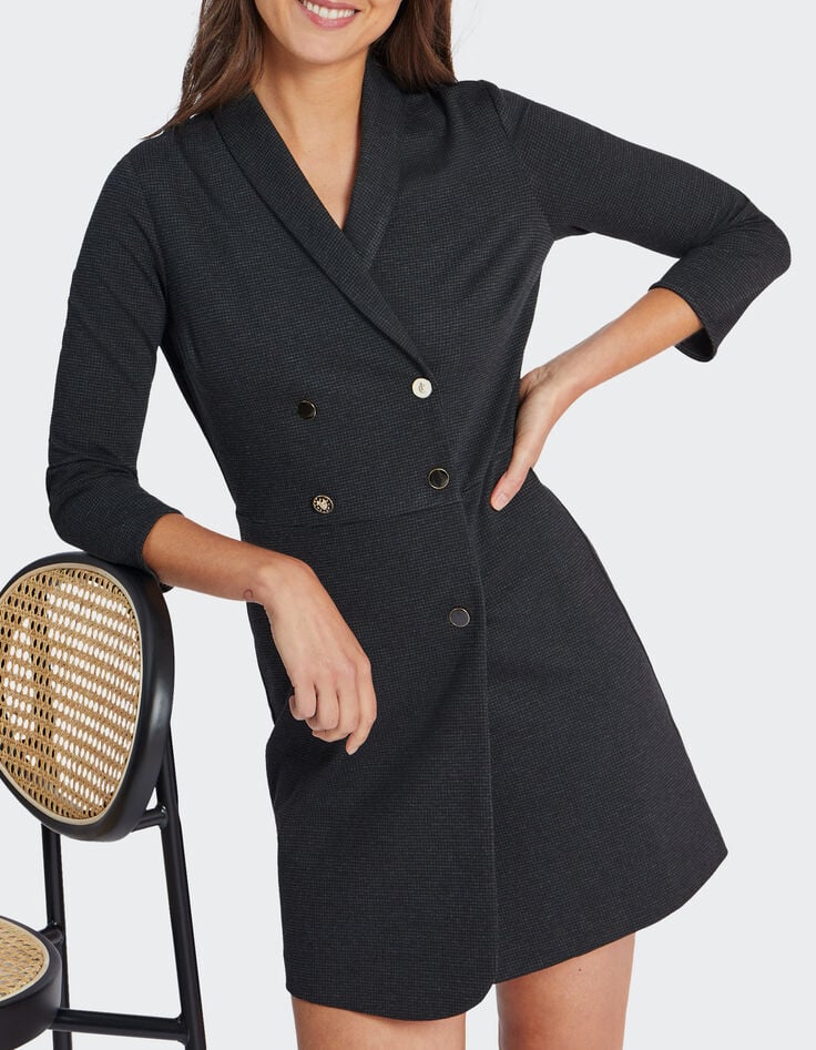 Anthrazitgraues Upcycling-Kleid I.Code-2 Anthrazitgraues Upcycling-Kleid I.Code-2