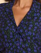 Schwarzes Top mit Winterblumenprint I.Code-3 Schwarzes Top mit Winterblumenprint I.Code-3