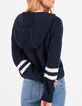 Navy blue gebreid vest met gestreepte mouwen I.Code-3