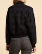 I.Code black knit cardigan with check jacquard motif-3