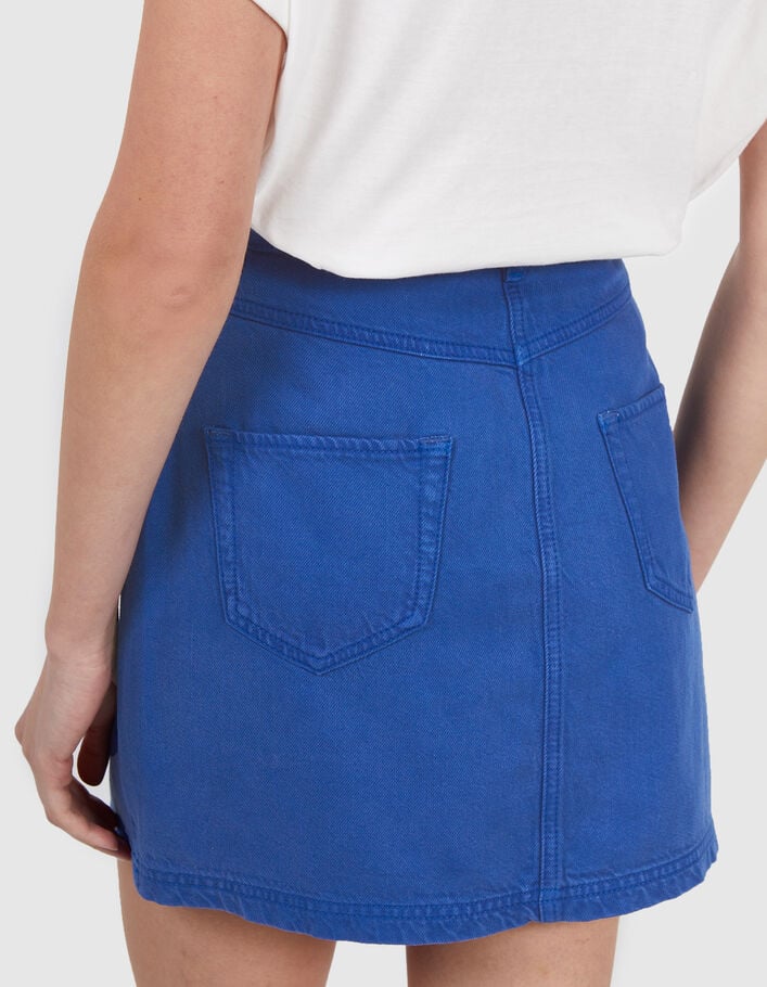 I.Code electric blue denim mini skirt - I.CODE