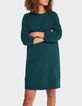 I.Code imperial green sweatshirt dress with slogan on back-2