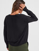 Pull noir tricot avec boutons manches I.Code-2