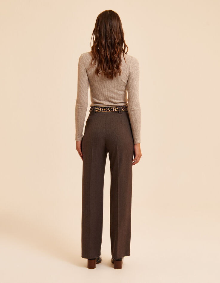 Braune Anzughose Fischgr&auml;tenmuster I.Code-4