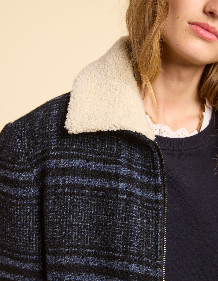 I.Code navy check coat-5 I.Code navy check coat-5
