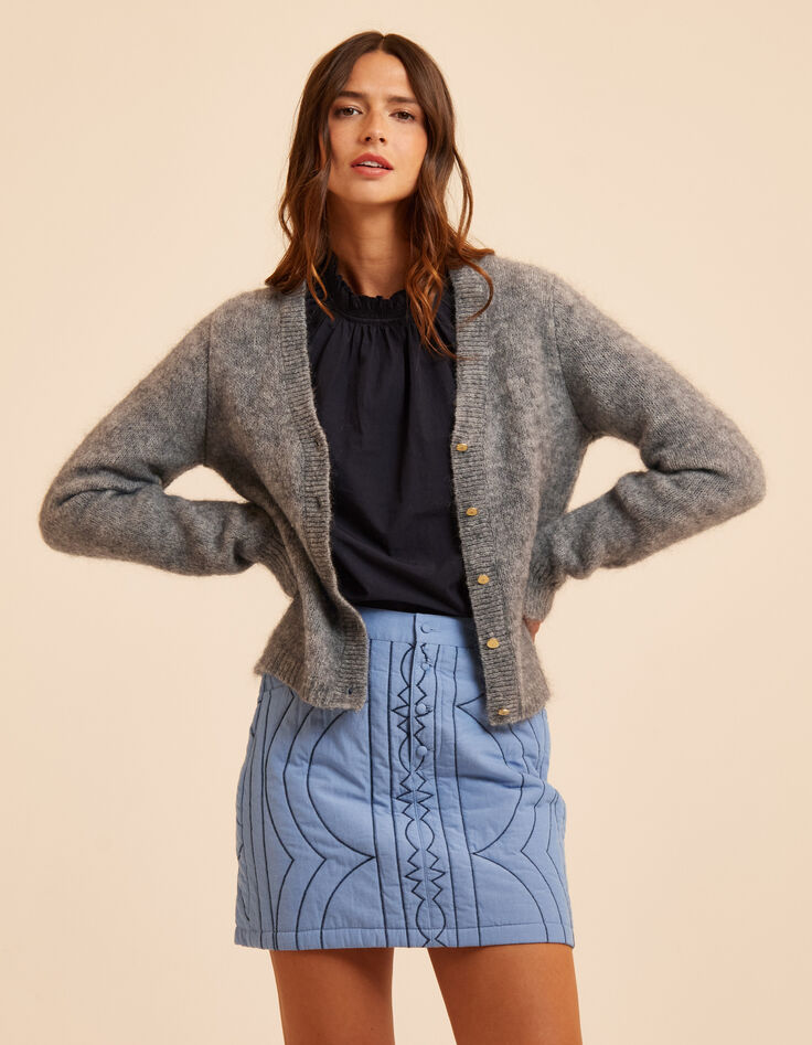 Cardigan gris tricot CHARLOTTE I.Code-2