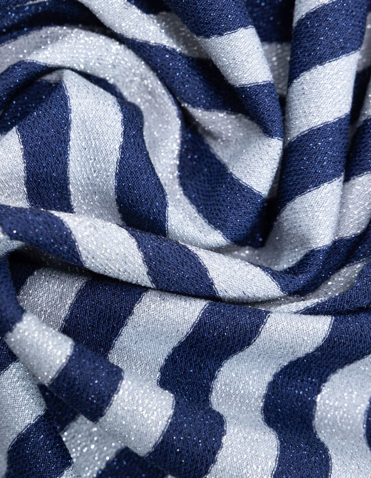 Robe marine rayures grises lurex I.Code-6 Robe marine rayures grises lurex I.Code-6